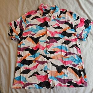 No Boundaries Vintage y2k men's 2xl colorful button down